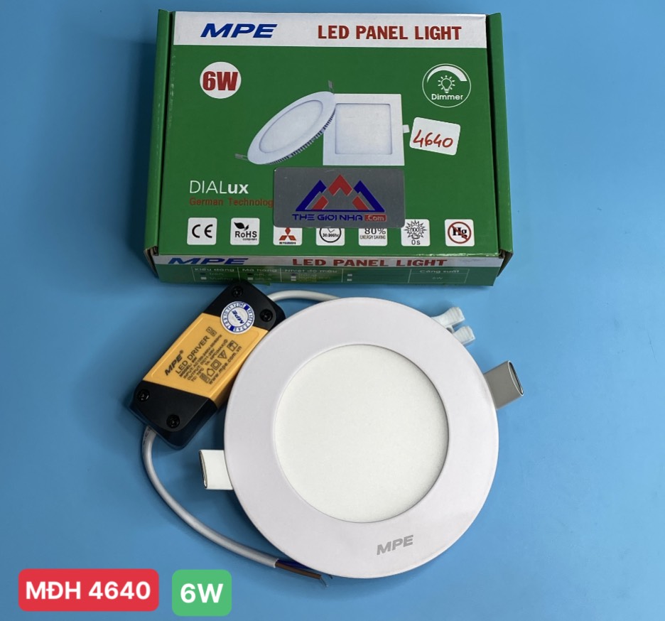 Đèn Led panel âm trần tròn 6W MPE ánh sáng trắng